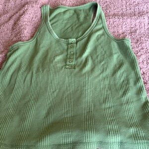 Aerie Green Ribbed Tank Top